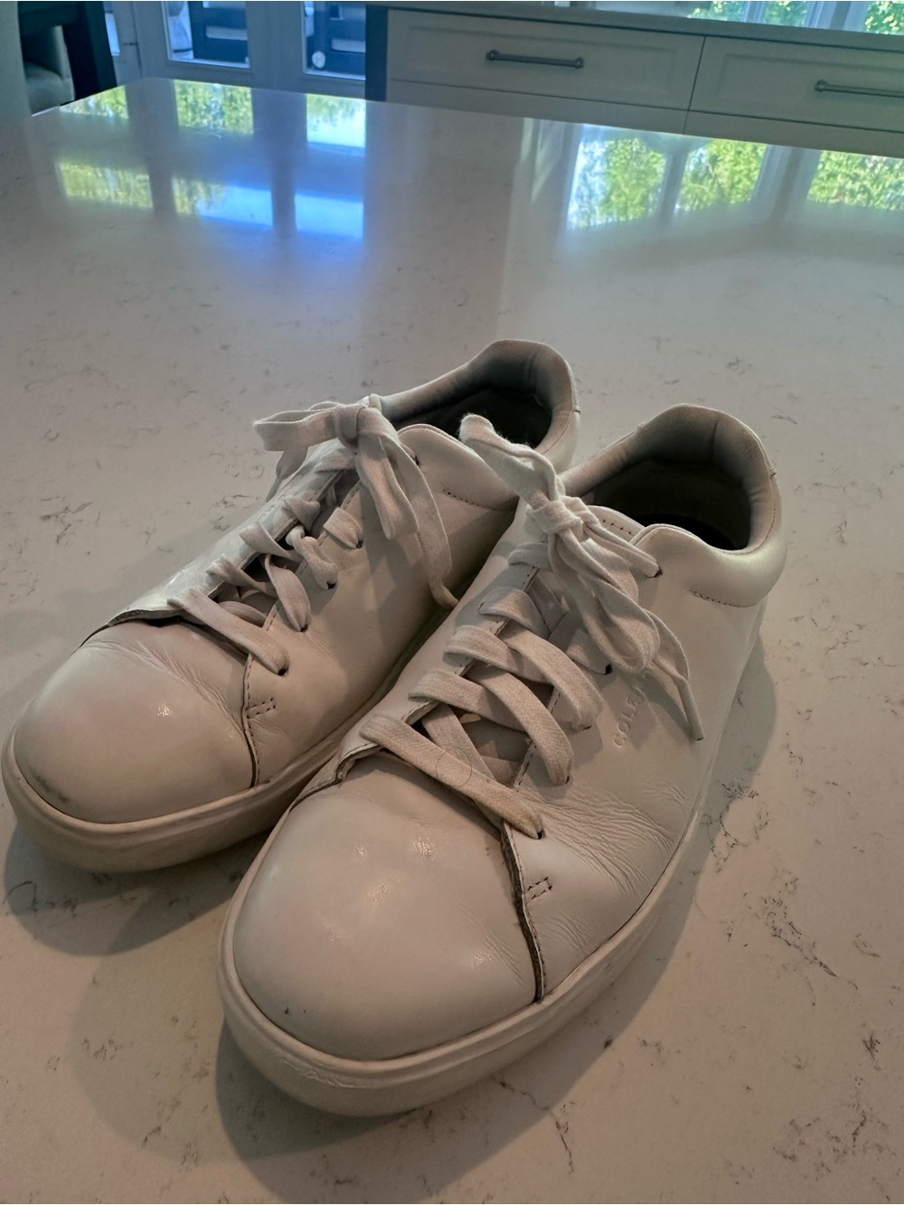 Men's Cole Haan White Leather Low-Top Sneakers - Classic Casual Style